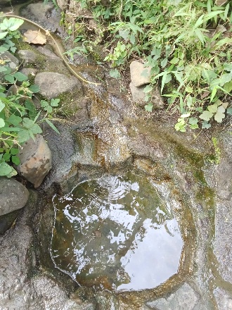 Clean water flowing from the Camias source