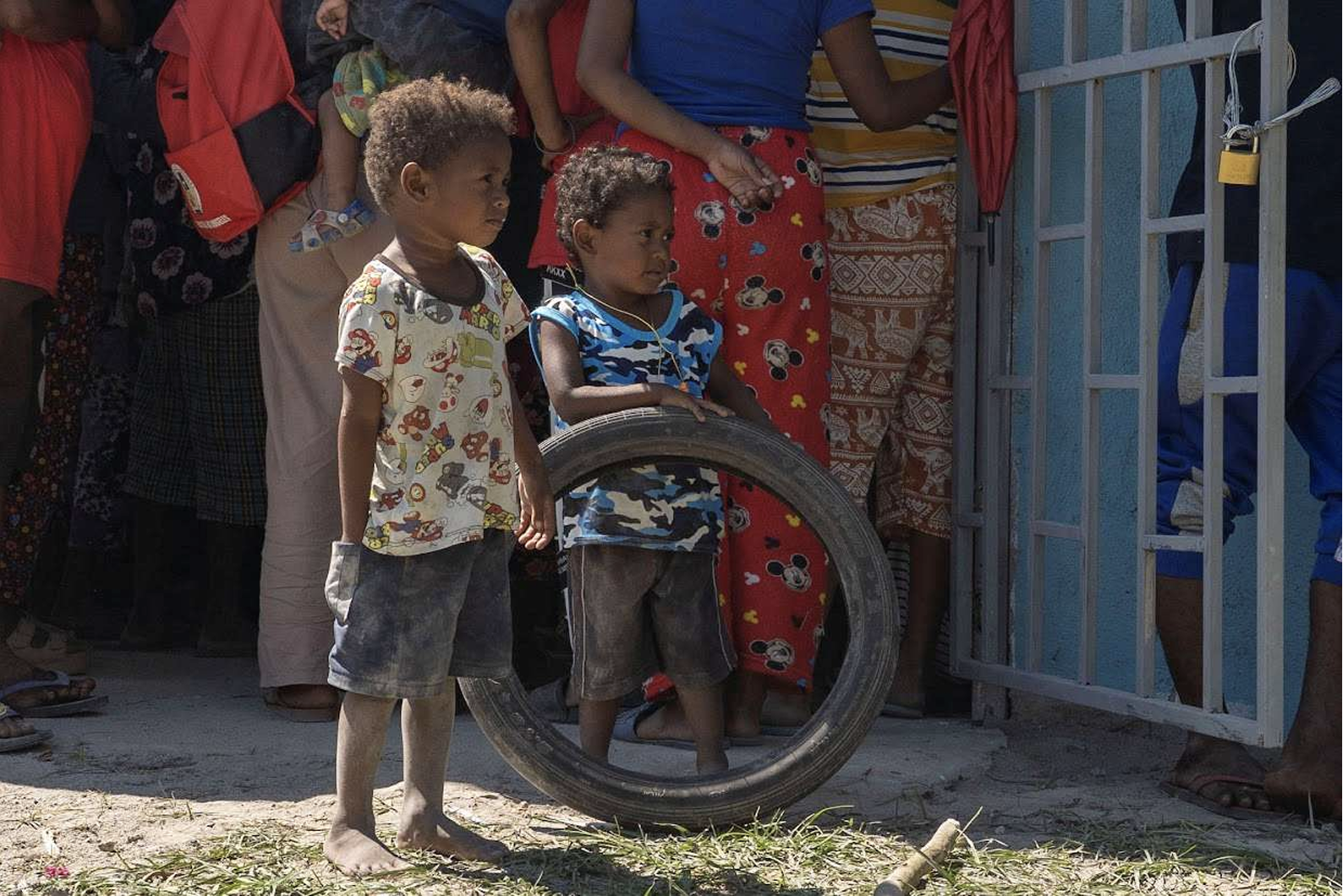 Children outside Capt. Don Chapel
