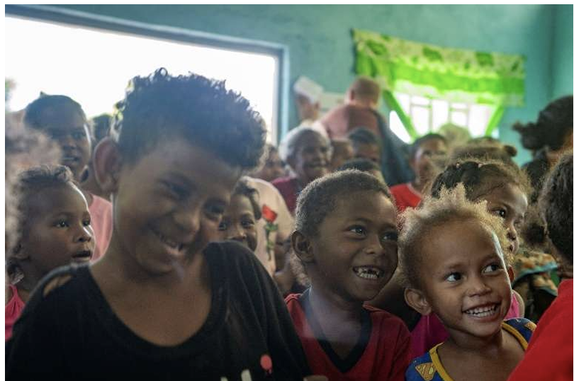 Children at the chapel gathering
